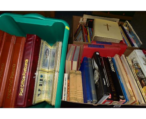 BOOKS &amp; POSTCARDS, approximately sixty five titles in two boxes including The Art of Walt Disney, Disney Animation, The P