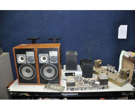 A SELECTION OF VINTAGE AND MODERN AUDIO EQUIPMENT including a CBS Arbiter Valve Amplifier Chassis, another Valve Amplifier Ch