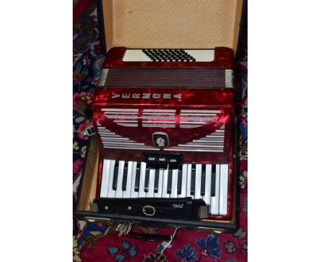 A CASED VERMONA ACCORDIAN, together with a Bush radio, Kodak camera No 2 Hawkeye Model C, a boxed Eumig movie light reflector