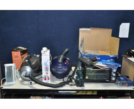 A COLLECTION OF HOUSEHOLD ELECTRICALS including a brand new in box Electrolux Mondo Plus vacuum cleaner ( PAT not needed as N