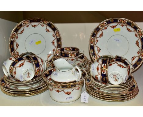 AN EARLY 20TH CENTURY FLORAL DECORATED BONE CHINA PART TEA SET, printed and tinted decoration, comprising a pair of bread and