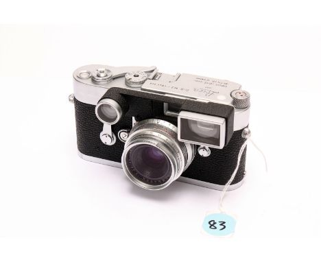 A Leica M3 Rangefinder Camera, chrome, serial no. 10442346, with Leitz Summaron f/2.8 35mm lens, with various engravings incl