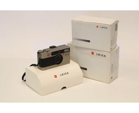 A Leica Minilux Compact Camera, with Leitz Summarit f/2.4 40mm lens, some light fungus to lens, with case, in maker's boxes