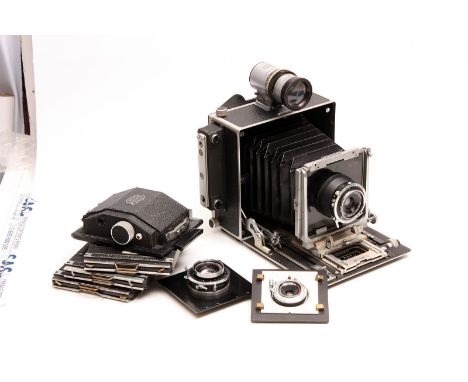 A MPP Micro Technical Camera, together with three lenses in shutters, finder, DDS and more, in maker's fitted case (a lot)