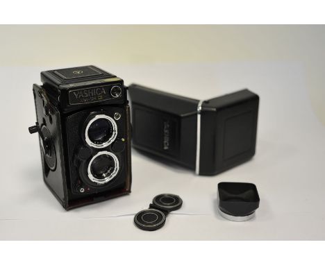 Yashica Mat-124G Camera, in maker's case with lens hood