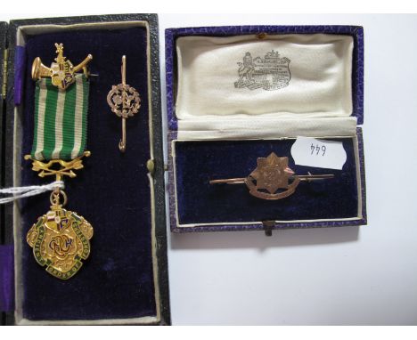 A 9ct Gold "Ancient Order of Foresters" Medallion Pendant, highlighted in enamel, inscribed to the reverse "Presented to Bro.