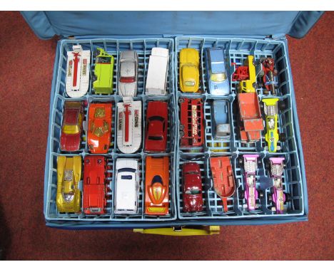 Lesney, Matchbox, Corgi, Husky and other die cast vehicles (forty eight) in Matchbox carry case.