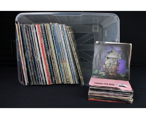 Vinyl - Over 65 Rock &amp; Pop LPs and approx 20 7" singles to include Led Zeppelin, Pink Floyd, Neil Innes, T-Rex, Genesis, 