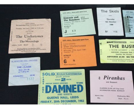 Memorabilia - 18 Punk / New Wave tickets / ticket stubs to include The Clash x 7 (including Sunday 11th December 1977 at The 