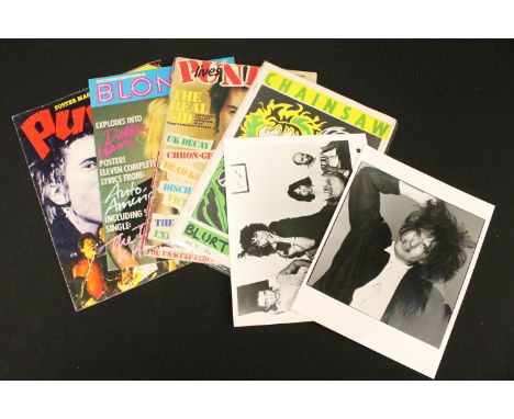 Punk Memorabilia - 5 Punk Fanzines / Magazines (Chainsaw No. 11 - 2 copies (1981) EX, Punk Lives No. 1 (1980), Punk Poster Ma