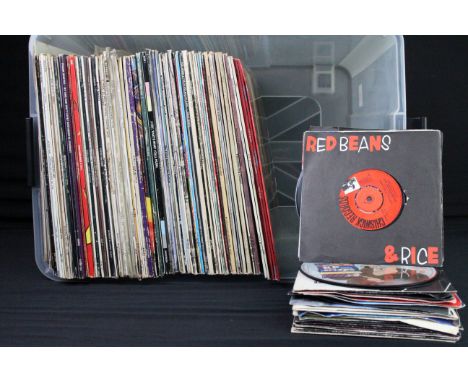 Vinyl - Over 70 Rock &amp; Pop LPs and over 20 7" singles to include Van Morrison, Gang Of Four, Kate Bush, Bob Dylan, The Ro