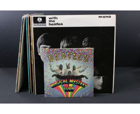 Vinyl - 9 Beatles &amp; Related LPs and 1 EP to include With The Beatles (original UK pressing) Ex-, Sgt Pepper (original UK 