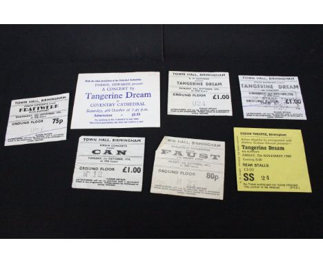 Memorabilia - 7 Krautrock 1970’s ticket stubs to include: Can 1974, Kraftwerk 1975, Tangerine Dream x 4 (1974, 1975, coventry