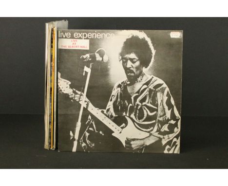 Vinyl - 6 Jimi Hendrix private pressing LPs and a 12" pic disc to include Live Experience Live At The Albert Hall, LA Forum (