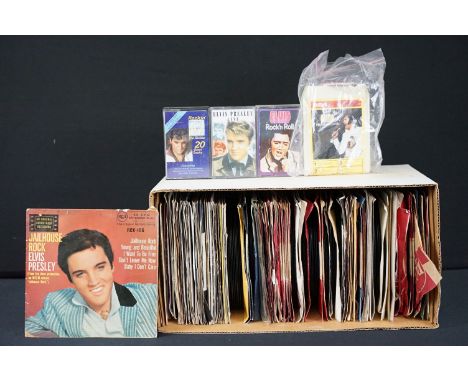 Vinyl - Over 200 Elvis Presley 7” singles spanning his career including EP’S, picture sleeves, picture disc, tri-centre examp