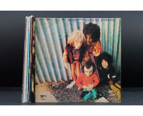 Vinyl - 9 Jimi Hendrix LPs featuring private pressings to include Band Of Gypsys (puppet sleeve), Electric Ladyland, War Hero