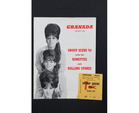Memorabilia - The Rolling Stones / The Ronettes original UK January 1964 Granada Bedford tour programme with ticket stub for 
