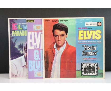 Vinyl - Rock ’N’ Roll - 3 Elvis Presley original New Zealand pressing albums to include: Kissin’ Cousins (RCA - LSP 2894, 196