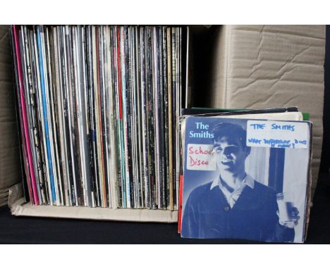 Vinyl - 65 Rock &amp; Pop LPs, 21 12" singles and over 20 7" to include The Stone Roses, The Doors x 4, Neil Young x 2, Jethr