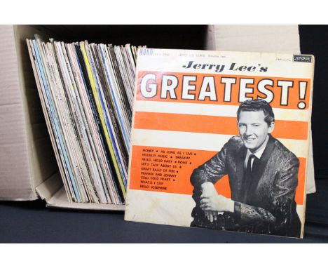 Vinyl - Over 60 Rock N Roll LPs to include Jerry Lee Lewis, Eddie Cochran, Bill Haley, Elvis Presley, Buddy Holly, Carl Perki