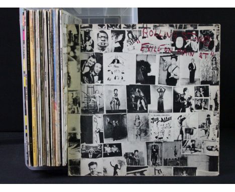 Vinyl - 19 Rolling Stones LPs, 2 Mick Jagger LPs and 1 Rolling Stones 12" spanning their career. Vg overall