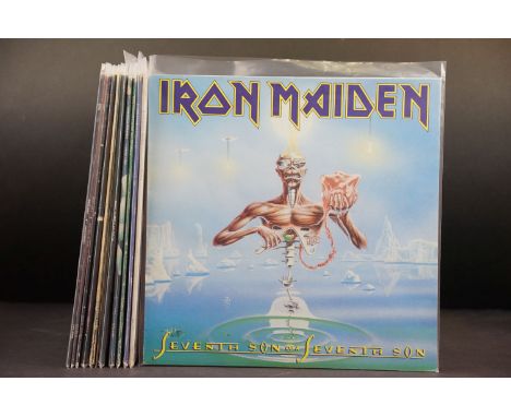 Vinyl - 13 Rock / Metal LPs to include: Iron Maiden – Seventh Son Of A Seventh Son, Black Sabbath – Sabbath Bloody Sabbath, T