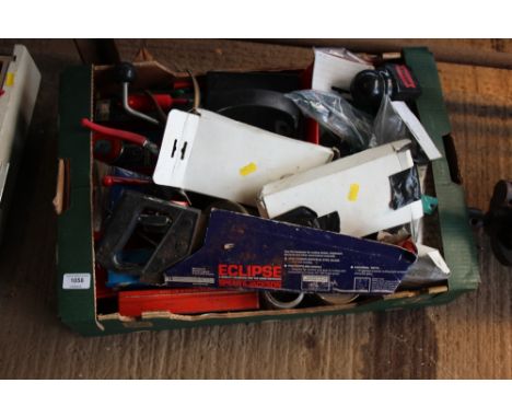 A box of various hand tools 