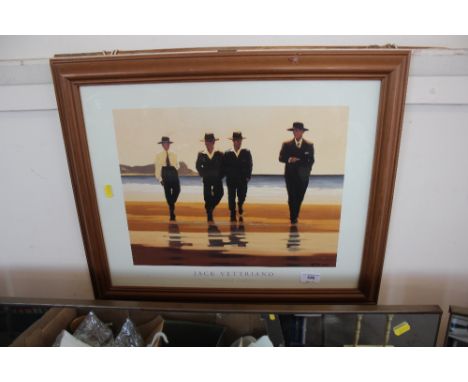 A pine framed Jack Vettriano print