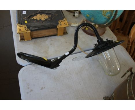 A metal street lamp 