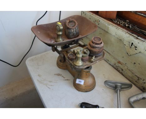 A set of scales and weights