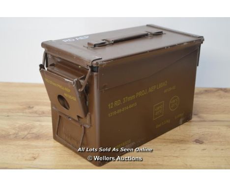 *50 CAL AMMUNITION AMMO BOX IDEAL TOOL STORAGE BOX - BROWN BRITISH ARMY GRADE 1 [LQD214]