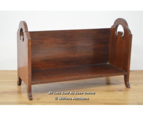 *VICTORIAN EDWARDIAN BOOK TROUGH-SOLID MAHOGANY STAND NICE AND SOLID / 41 X 26 X 16CM  [LQD215]
