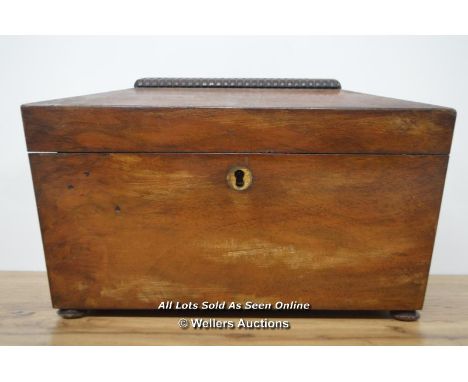 *MAHOGANY TEA CADDY SARCOPHAGUS TYPE FOR RESTORATION [LQD215]