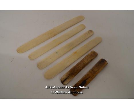 *SIX / VINTAGE BONE BOOKBINDER'S TOOLS / LONGEST 24CM [LQD215]