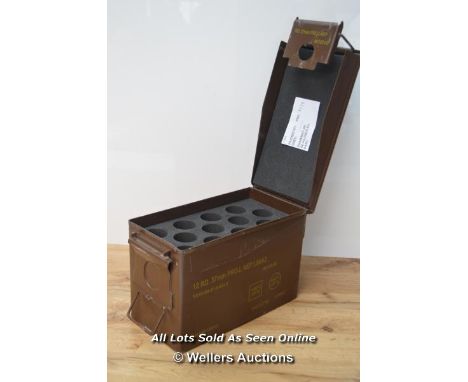 *50 CAL AMMUNITION AMMO BOX IDEAL TOOL STORAGE BOX - BROWN BRITISH ARMY GRADE 1 [LQD214]