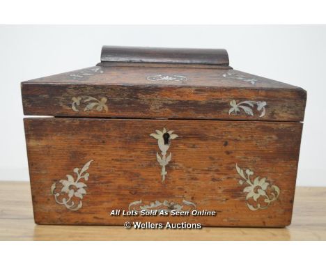 *REGENCY MAHOGANY SARCOPHAGUS DOUBLE TEA CADDY [LQD215]