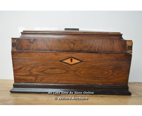 *19TH CENTURY LARGE EMPTY MAHOGANY SARCOPHAGUS TEA CADDY FOR RESTORATION  [LQD215]