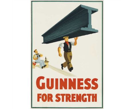 JOHN GILROY (1898-1985) GUINNESS FOR STRENGTH lithograph, 1934, condition B+/A-; backed on linen (Dimensions: 30 x 20 in. (76