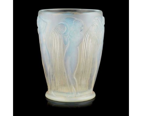 RENÉ LALIQUE (1860-1945) 'DANAIDES' OPALESCENT GLASS VASE, INTRODUCED 1926 the exterior moulded with a frieze of nude maidens