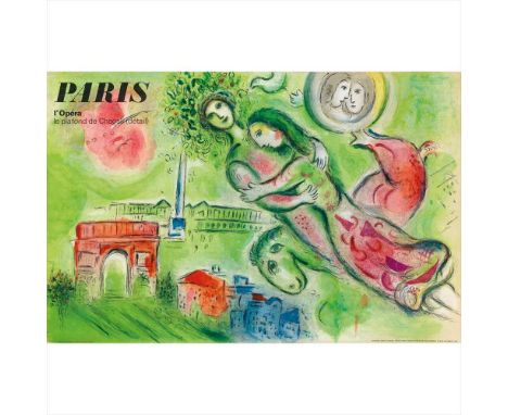 AFTER MARC CHAGALL (1887-1985) PARIS, L'OPERA lithograph, 1965, printed by Mourlot, Paris, condition A; backed on linen (Dime
