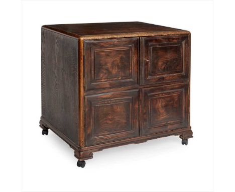 WHYTOCK &amp; REID, EDINBURGH SMALL ARTS &amp; CRAFTS ELM CUPBOARD, CIRCA 1930 of rectangular form with four panelled cupboar