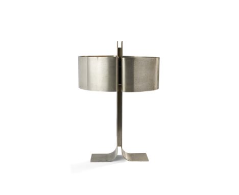 SABINE CHAROY FOR VERRE LUMIÈRE, FRANCE 'PINGOUIN' TABLE LAMP, CIRCA 1970brushed nickel, model 1037149cm high, 34cm wide (19.