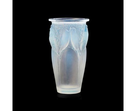 RENÉ LALIQUE (1860-1945) 'CEYLAN', CLEAR, FROSTED, AND OPALESCENT GLASS VASE, INTRODUCED 1924 moulded with a frieze of budger