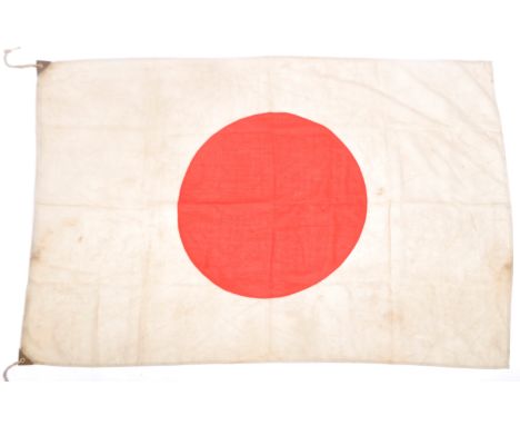 An original WWII Second World War Imperial Japanese flag, handed over at the surrender of Japan in Korea, 1945. The flag of t