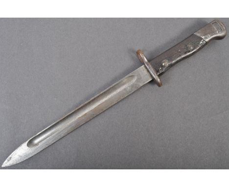 An original 20th Century mauser style rifle bayonet dagger of possible Turkish origin. The bayonet having a steel pommel with