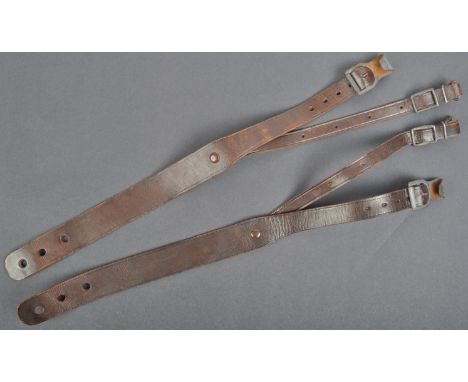 A pair of original WWII Second World War (possibly WWI period) Nazi German Third Reich army issue Tornister back pack straps.