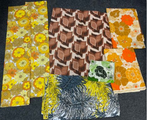 1960's curtains and fabric; 1050's abstract panel 