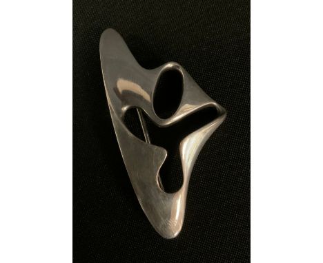 Henning Koppel for Georg Jensen, a silver 'Amoeba' brooch, stamped Georg Jensen 925 S Denmark, 395, 56mm wide, 15.4g. 