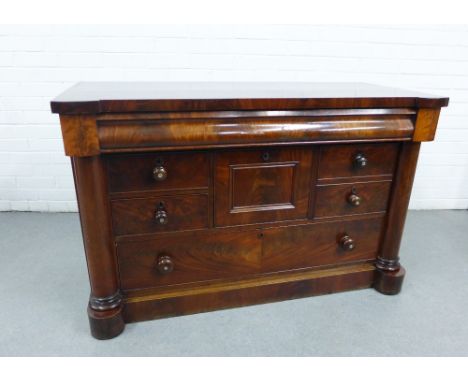 19th century mahogany scotch chest, 80 x 125cm 