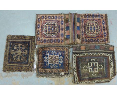 Four Eastern carpet saddle  bags (4)